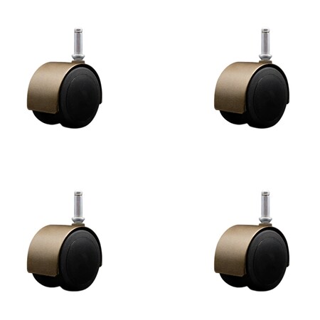 Service Caster 2-3/8'' Floor Safe Antique Hooded Twin Wheel Caster Grip Ring Stem , 4PK SCC-GR02S60D-NYU-WA-716X1716-4